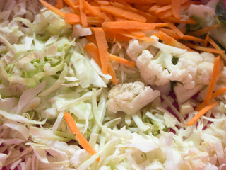 Fresh vegetables for salad.