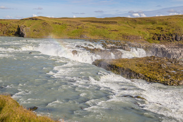 Scenic view of Urridafoss waterfall in Southern Iceland
