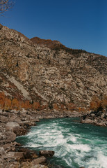 Fototapeta na wymiar blue river in mountain
