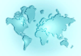 World digital outlined map background