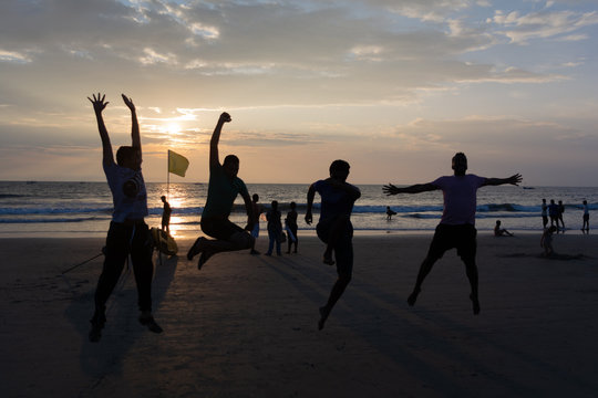 Summer Vacation with sunset on Goa