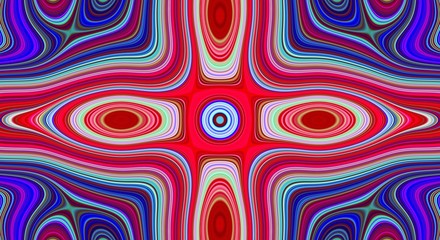 Psychedelic symmetry abstract pattern and hypnotic background, backdrop bright.