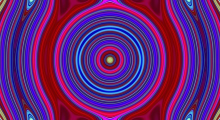 Psychedelic symmetry abstract pattern and hypnotic background, bright art.