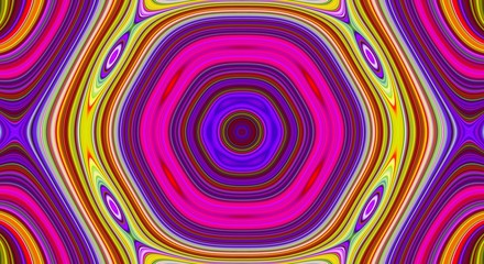 Psychedelic symmetry abstract pattern and hypnotic background, multicolored crazy.