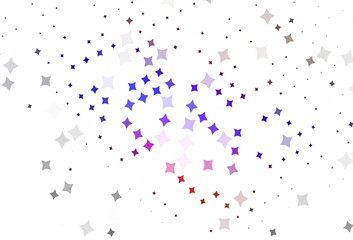 Light Blue, Red vector texture with beautiful stars.
