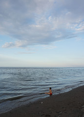 Bali, Indonesia - February 25, 2019 : Beutiful Landscape Of Amed Beach Bali