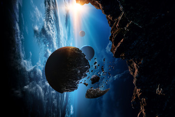 Abstract planets and space background