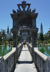 Visiting Taman Ujung Royal palace in Bali Indonesia