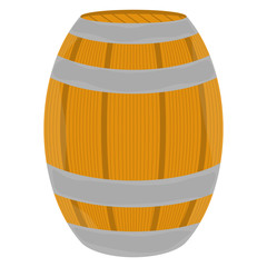 Isolated beer wooden barrel icon over a white background - Vector