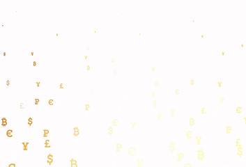 Light Orange vector template with currency.