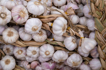 Strands of braided garlic