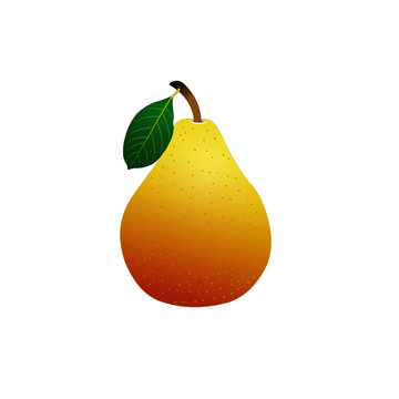 Yellow Pear - Cartoon Vector Image
