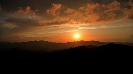 大台ケ原山でみた幻想的な夕焼けの情景