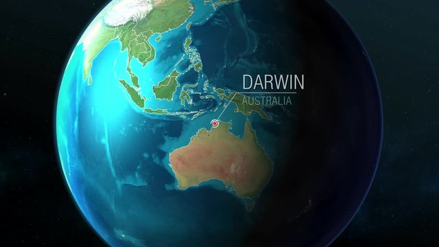 Australia - Darwin - Zooming from space to earth