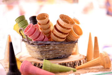 colorful ice cream wafers