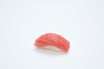 Maguro Nigiri Sushi (Tuna Sushi) on White Background