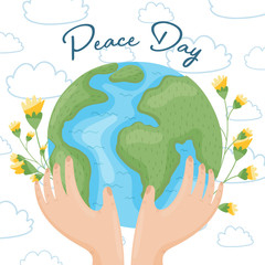 Hands Stretching To The Globe Showing The Protection