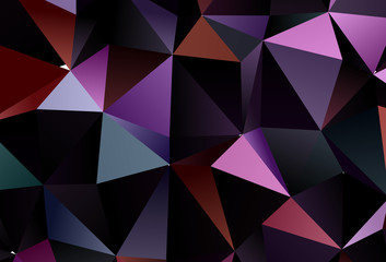 Dark Pink, Green vector backdrop with lines, triangles.