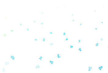 Light Blue, Green vector pattern with symbols of currency.