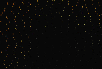 Dark Orange vector template with currency.