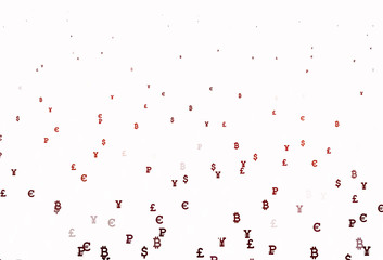 Light Red vector background with signs of currency.