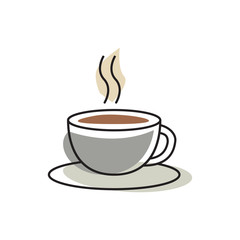 Unique style a cup of coffee icon