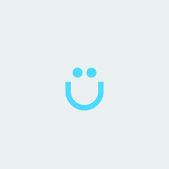 Letter U smile icon logo free vector