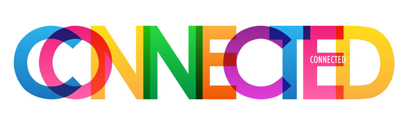 CONNECTED colorful vector typography banner