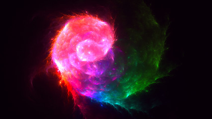 3D rendering abstract colorful fractal light background