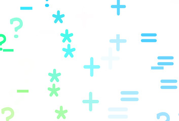 Light Blue, Green vector layout with algebra elements.