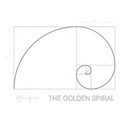 vector illustration on Golden Ratio concept and Golden Spiral