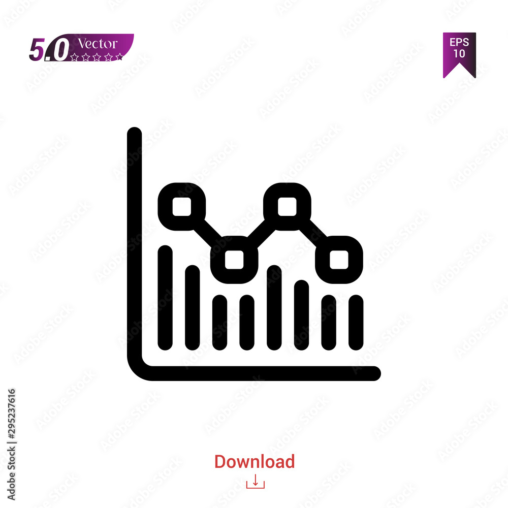 Poster outline analytics icon. analytics icon vector isolated on white background. graphic design, material