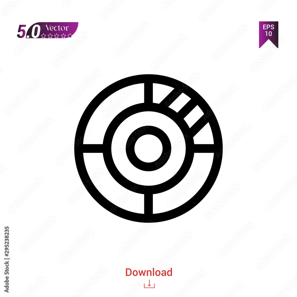 Poster outline pie-chart icon vector isolated on white background. graphic design, material-design, mobile 