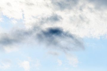 Beautiful puffy clouds isolated against blue skies