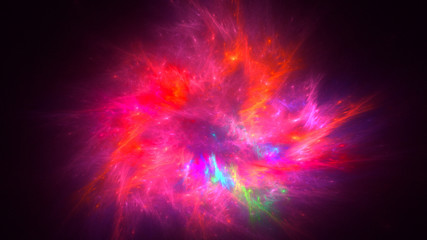 3D rendering abstract colorful fractal light background