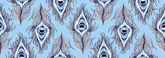 Washable Wallpaper Murals Peacock Peacock's tail seamless pattern, african fashion ornament in vibrant colours., picture art and abstract background, vector illustration file EPS10. 