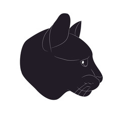 vector illustration of cat portrait, drawing silhouette, vector,