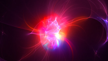 3D rendering abstract colorful fractal light background