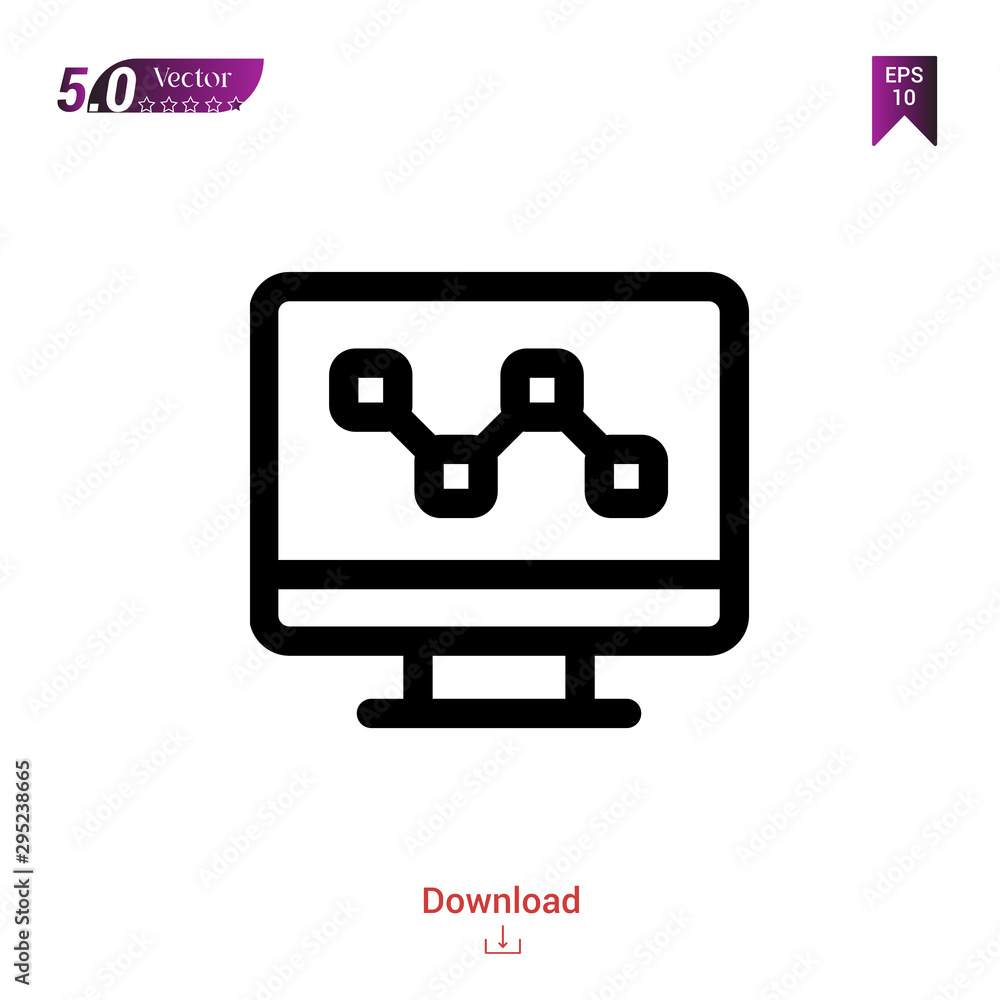 Poster outline computer icon. computer icon vector isolated on white background. graphic design, material-d
