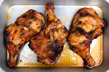 Chicken Drumstick grilled homemade streetfood in thailand.
