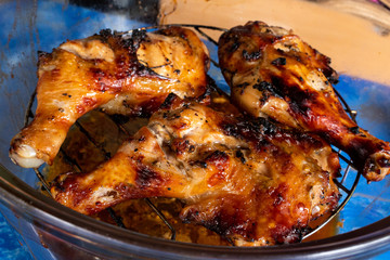 Chicken Drumstick grilled homemade streetfood in thailand.