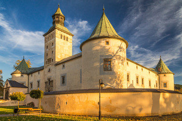 Fototapeta na wymiar The Bytca castle at sunset, Slovakia, Europe.