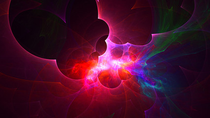 3D rendering abstract colorful fractal light background