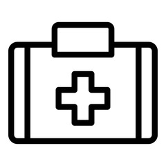 Fototapeta premium First aid kit icon. Outline first aid kit vector icon for web design isolated on white background
