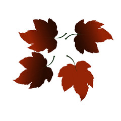 Brown Autumn Leaves - Cartoon Vector Image