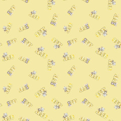 Cute watercolor rat seamless pattern. Mouse symbol 2020 new year