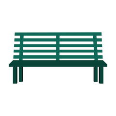 Cyan Park Bench - Cartoon Vector Image