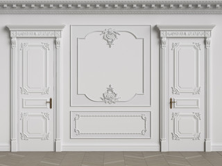 Classic interior walls with copy space