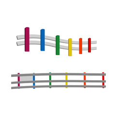 Park Fences - Cartoon Vector Image