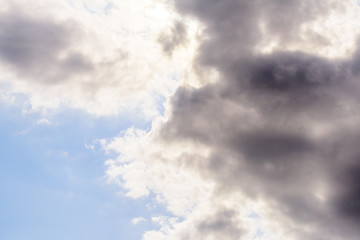 Fototapeta na wymiar Beautiful puffy clouds isolated against blue skies